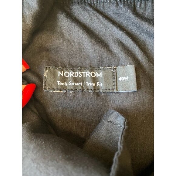 NORDSTROM Bnwot Tech-Smart Trim Fit Pants Trousers Navy Blue Chinos - Picture 6 of 10